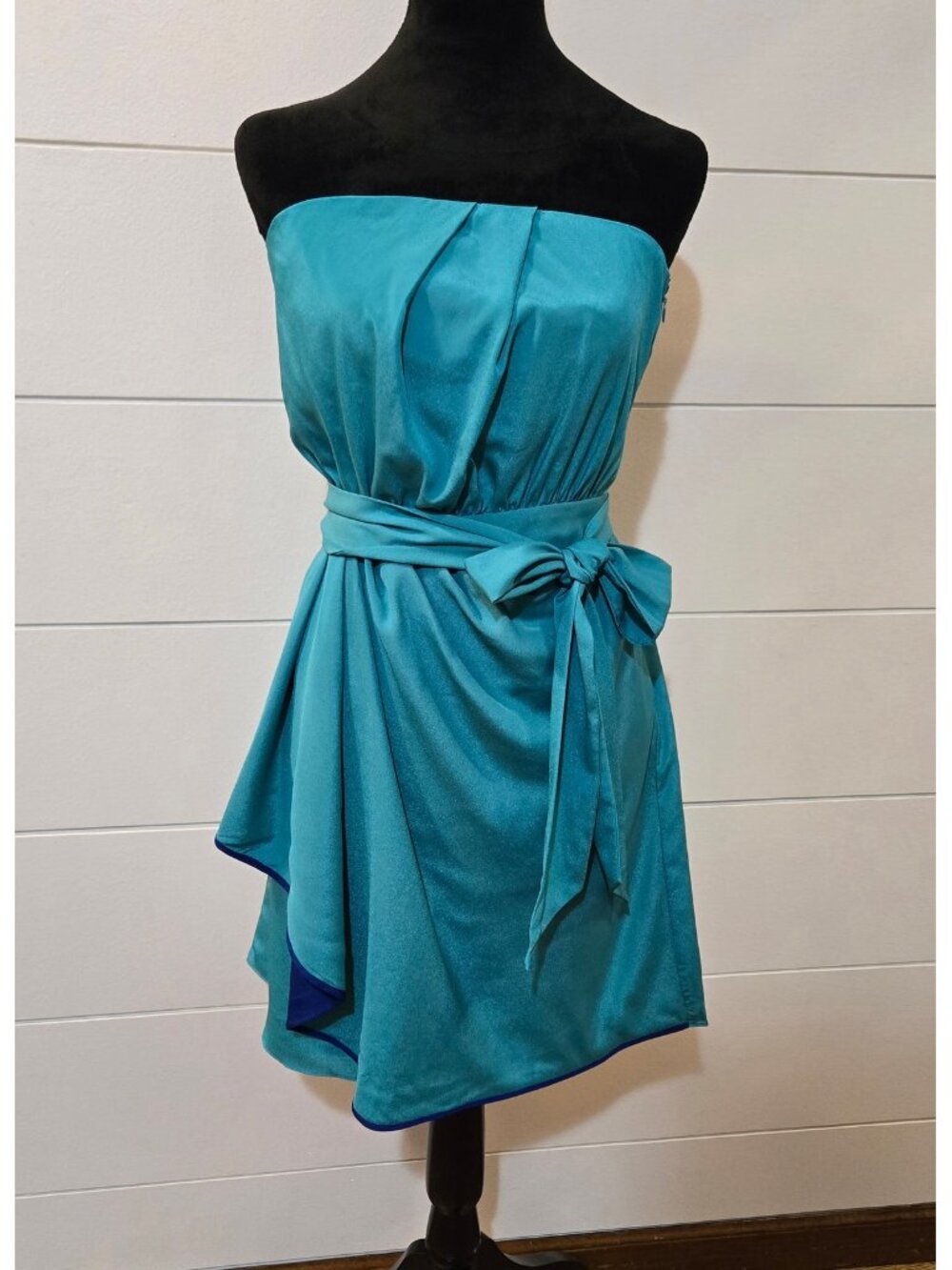 Express Turquoise Strapless Wrap Dress Size 6 - Like New